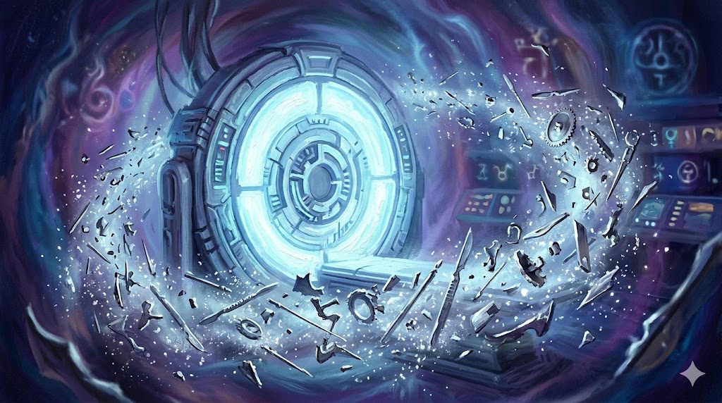 病院の廊下で舞う鋭利な金属片