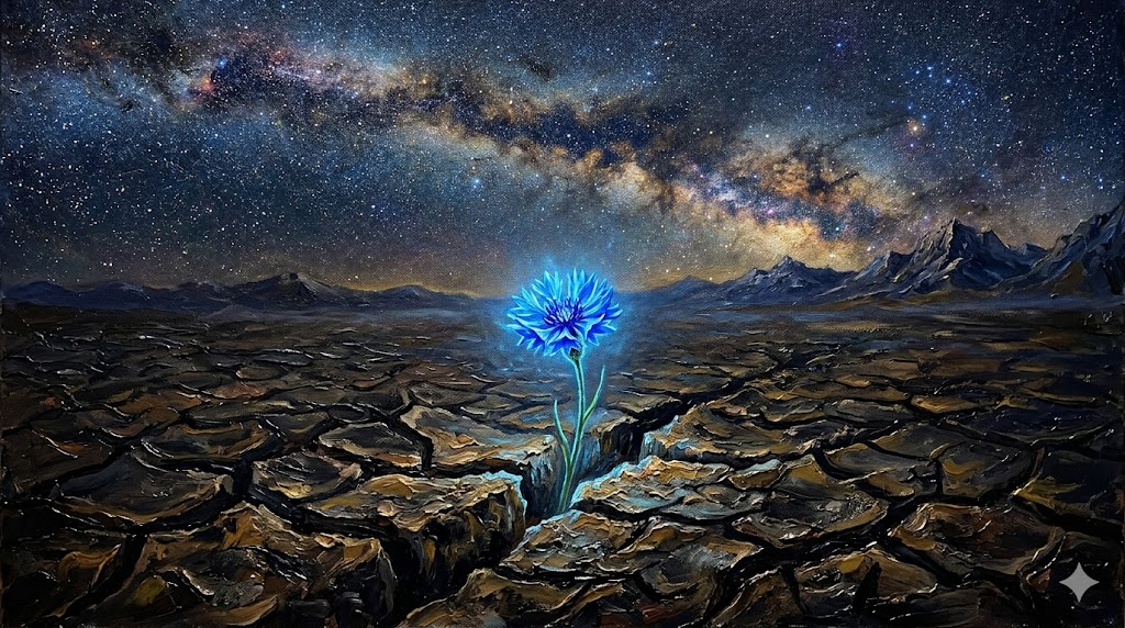 ひび割れた大地に咲く一輪の花