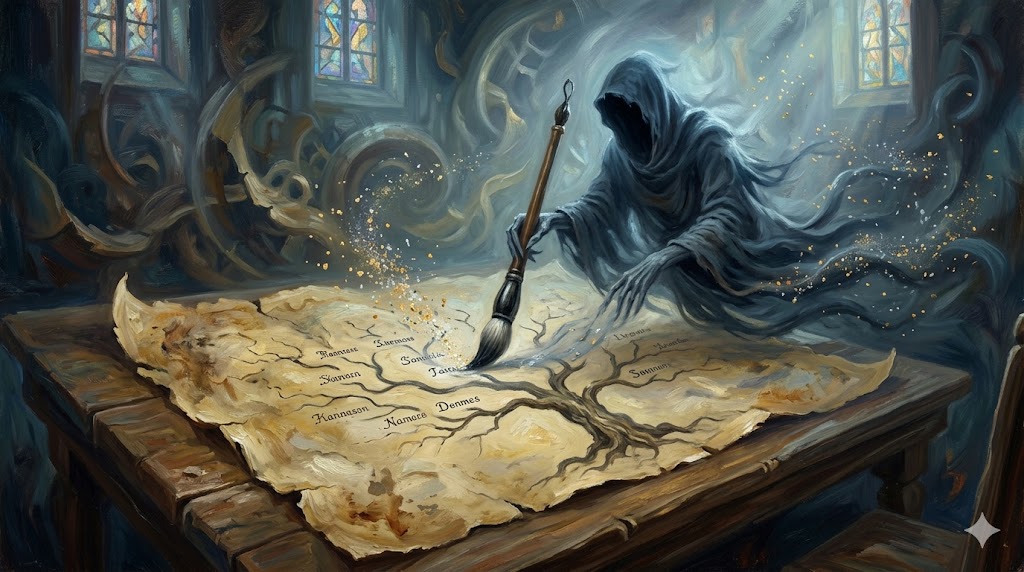 古びた家系図と影の死神