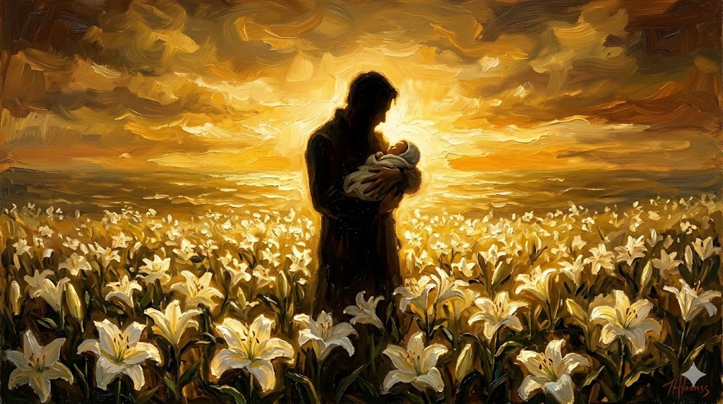 光の中に消える人影